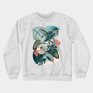 Pugs and Tropical Plants Crewneck Sweatshirt